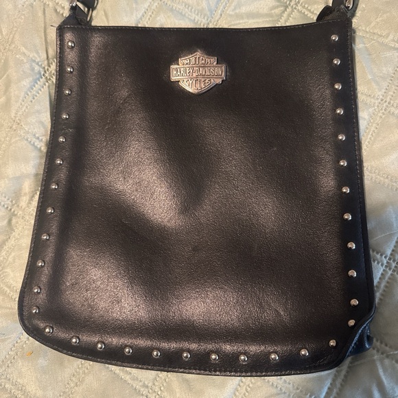Harley-Davidson Black Crossbody Bag with Stud Accents - Picture 2 of 3